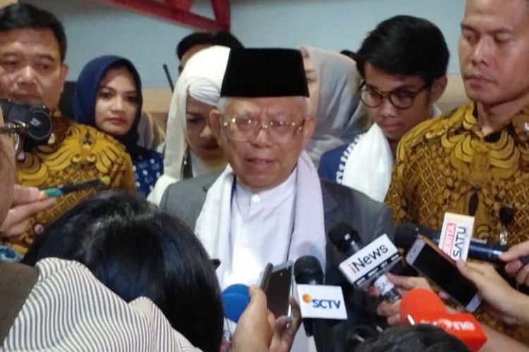 Calon wakil presiden nomor urut 01 Maruf Amin di Jiexpo Kemayoran, Jakarta, Minggu (25/11/2018)