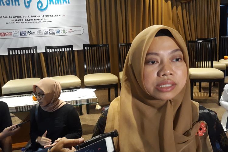Direktur Eksekutif Perkumpulan untuk Pemilu dan Demokrasi (Perludem), Titi Anggraini, saat ditemui di Gado Gado Boplo, Jakarta Pusat, Minggu (14/4/2019).