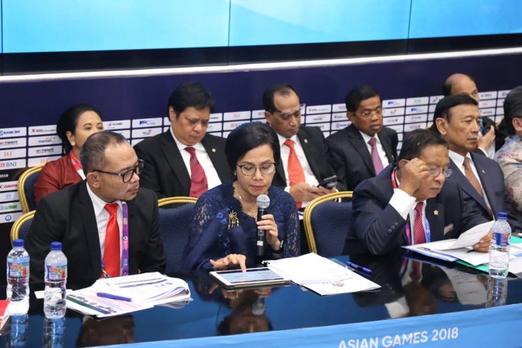 Menteri Ketenagakerjaan M. Hanif Dhakiri saat menghadiri konperensi pers RAPBN 2019 di Jakarta Convention Center (JCC), Senayan, Jakarta, Kamis (16/8/2018) 