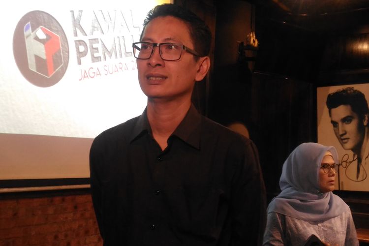 Salah satu penggagas gerakan KawalPemilu, Ruly Achdiat, dalam peluncuran gerakan tersebut di Jakarta Selatan, Selasa (2/4/2019). 