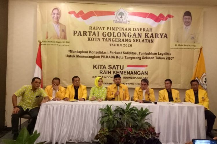 Dewan Perwakilan Daerah (DPD) Partai Golkar Tangerang Sekatan resmi mengusung Benyamin Davnie-Pilar Saga Ichsan menjadi pasangan calon wali kota dan wakil wali kota Tangerang Selatan. Rekomendasi tersebut dilakukan setelah mereka menggelar rapat pimpinan daerah (Rapimda) di salah satu hotel kawasan Serpong, Tangerang Selatan, Jumat (6/3/2020).