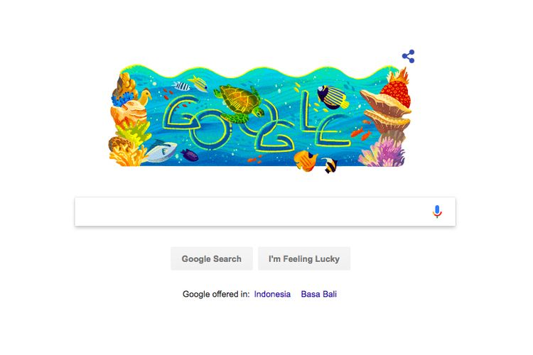 Google Doodle bergambar TN Bunaken.