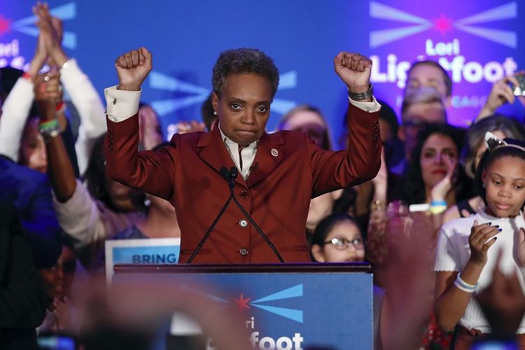 Wali kota terpilih Chicago, Lori Lightfoot, yang menjadi perempuan kulit hitam pertama yang pemimpin kota terbesar ketiga di AS.