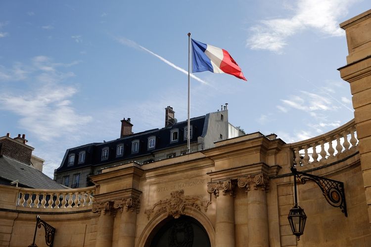 Kantor dan kediaman perdana menteri Perancis, Hotel de Matignon, di Paris.