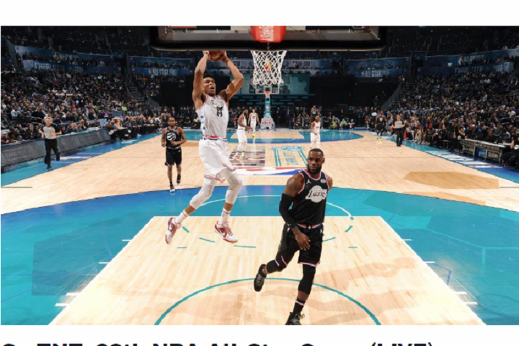 Tim Giannis Antetokounmpo dan Tim LeBron James bertanding pada NBA All Star 2019 yang berlangsung di Charlotte pada Minggu (17/2/2019) malam atau Senin pagi WIB. 