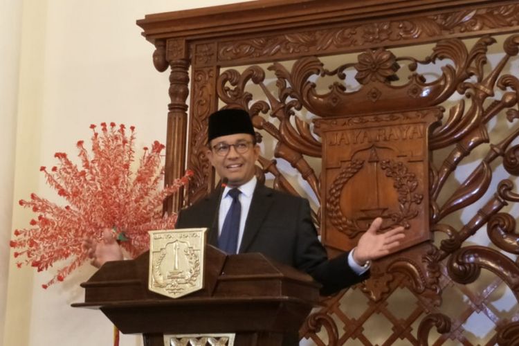 Gubernur DKI Jakarta Anies Baswedan di Balai Kota DKI Jakarta, Jalan Medan Merdeka Selatan, Selasa (13/11/2018).