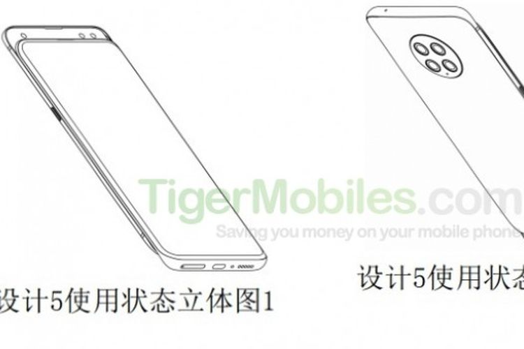 Sebuah paten Xiaomi memperlihatkan desain ponsel berkonsep slider dengan kamera belakang melingkar. 
