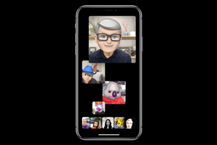 Video chat di FaceTime menggunakan animoji.