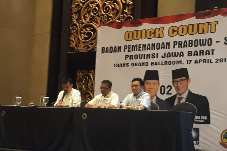 konferensi pers Badan Pemenangan Prabowo-Sandi Provinsi Jawa Barat. 