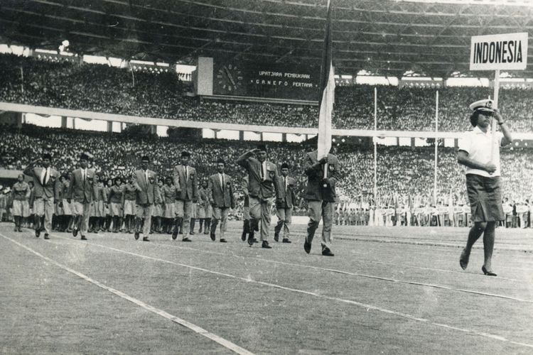  Upacara Pembukaan ( Opening Ceremony ) Ganefo I di Gelora Bung Karno, Senayan tgl 10 November 1963