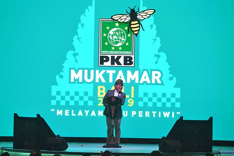 Ketua Umum Partai Kebangkitan Bangsa (PKB) Muhaimin Iskandar memberikan sambutan dalam Muktamar V PKB di Bali, Selasa (20/8/2019). Muktamar V PKB diselenggarakan pada 20-22 Agustus dengan mengusung tema Melayani Ibu Pertiwi.