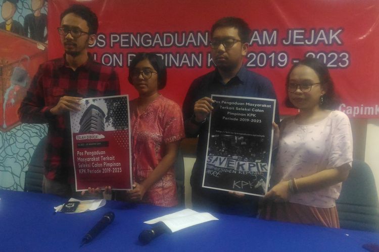 Koalisi Kawal calon pimpinan Komisi Pemberantasan Korupsi (KPK) membuka posko pengaduan rekam jejak capim KPK di kantor YLBHI, Jakarta Pusat, Selasa (16/7/2019).