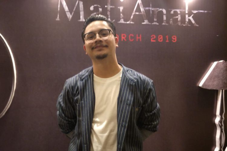 Derby Romero dalam jumpa pers dan screening film Mati Anak di XXI Epicentrum Walk, Kuningan, Jakarta Selatan, Senin (25/3/2019).
