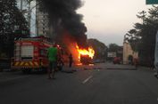 Bus Pariwisata Terbakar di Dekat Taman Satwa Jurug Solo