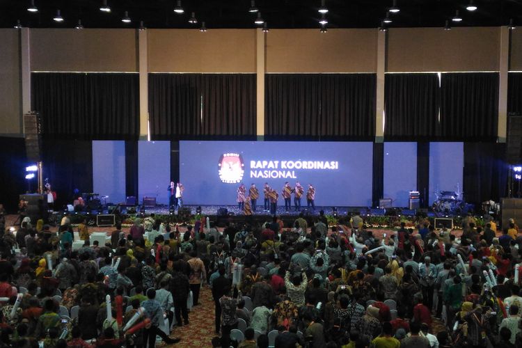 KPU menggelar Rapat Koordinasi Nasional (Rakornas) di Ecovention Ancol, Jakarta Utara, Sabtu (17/11/2018). 