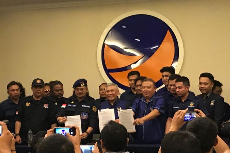 Konferensi pers Partai Nasdem untuk menyikapi tuduhan Rizal Ramli di Kantor DPP Nasdem, Jakarta Pusat, Selasa (11/9/2018). (KOMPAS.com/Devina Halim)