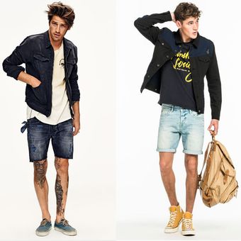 denim short dengan sepatu