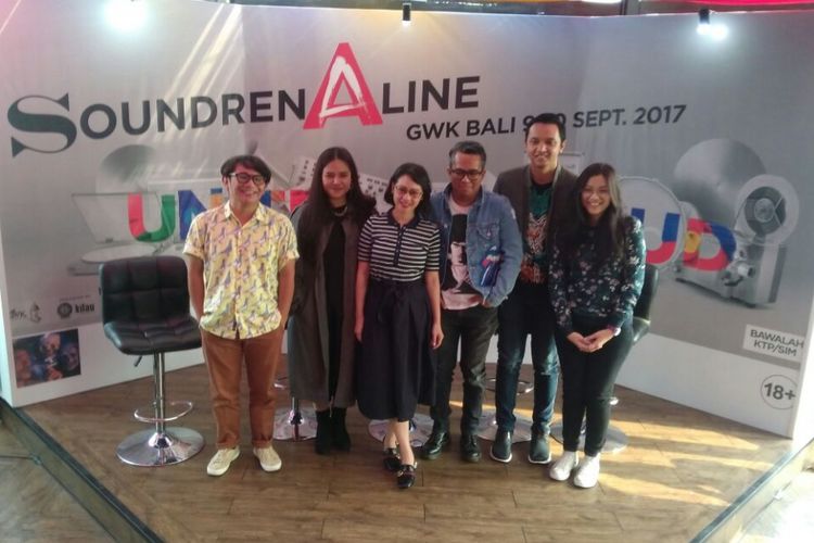 Para penampil Soundrenaline saat jumpa pers di Bexter Smith Senopati, Jakarta Selatan, Selasa (11/7/2017).