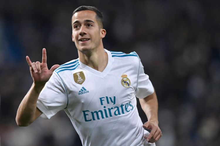 Lucas Vazquez merayakan gol Real Madrid ke gawang Real Sociedad pada pertandingan Divisi Primera La Liga di Stadion Santiago Bernabeu, Sabtu (10/2/2018).