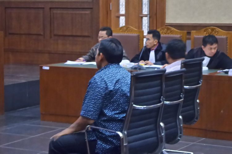 Auditor BPK Triyantoro di Pengadilan Tipikor Jakarta, Rabu (6/12/2017).
