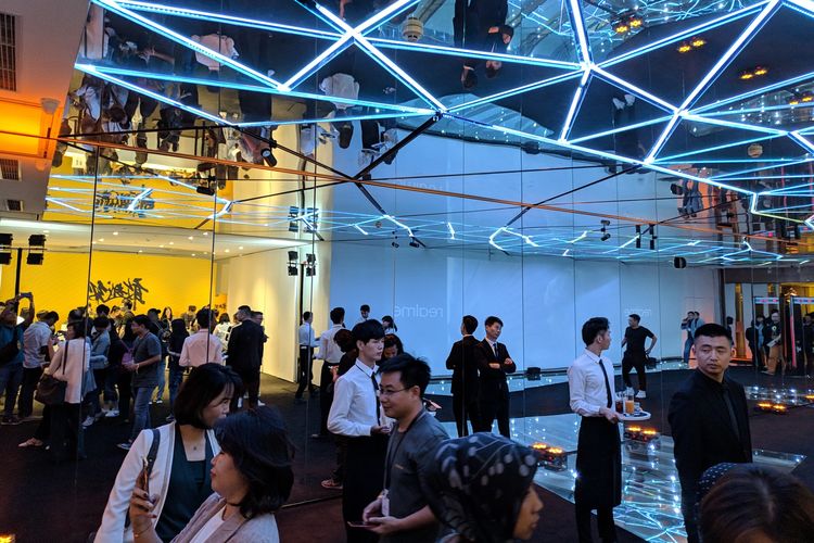 Suasana di lokasi peluncuran Realme X di Beijing, China, Rabu (15/5/2019).