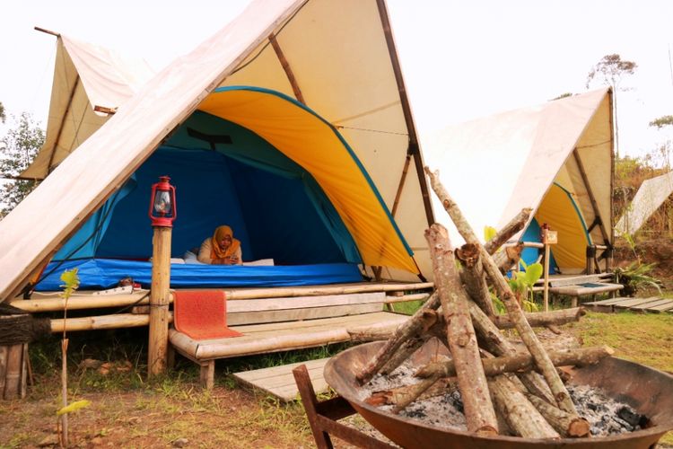 Glamping Lakeside Rancabali, Ciwidey, Kabupaten Bandung, Kamis (2/8/2018).