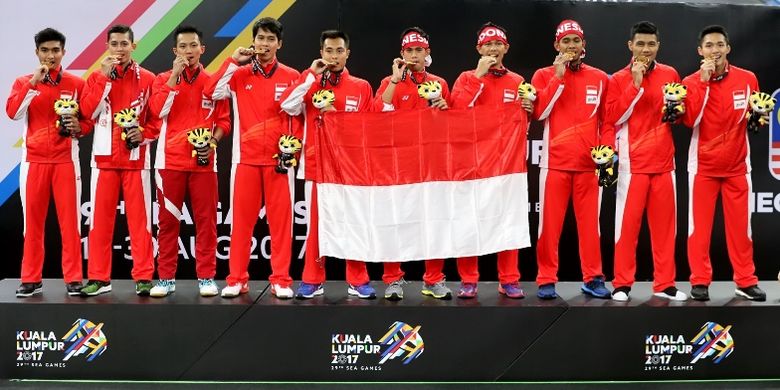 Indonesia meraih medali emas beregu putera bulu tangkis SEA Games XXIX/2017