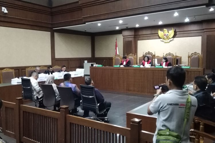 Sidang lanjutan empat terdakwa kasus suap terkait proyek sistem penyediaan air minum (SPAM) Kementerian PUPR di Pengadilan Tipikor, Jakarta, Rabu (17/7/2019)