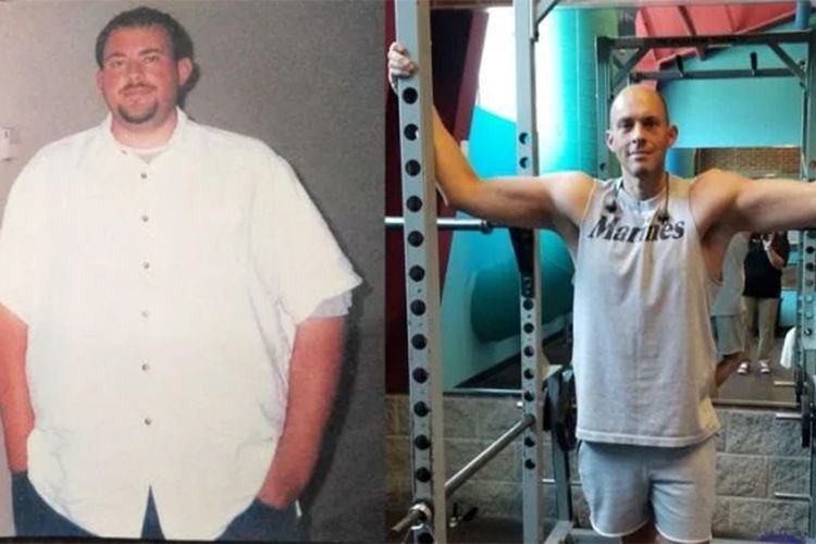 Walt Howington sudah tahu sejak lama bahwa berat badannya berlebih. Sekitar 16 tahun lalu, --ketika masih berusia 24 tahun, pria ini pernah memiliki berat badan lebih dari 181 kilogram, dengan tinggi badan 188 centimeter (kiri).