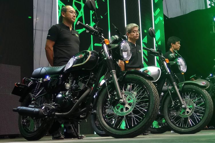 Kawasaki W175 diluncurkan pada event Kawasaki Bike Week (KBW) 2017 di Ancol, Jakarta Utara, Sabtu (18/11/2017).  