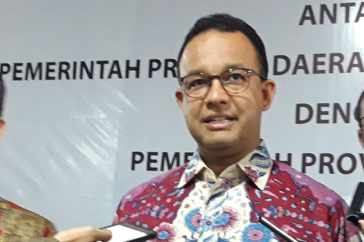 Gubernur DKI Jakarta Anies Baswedan di Pasar Kenari, Jakarta Pusat, Senin (29/4/2019)