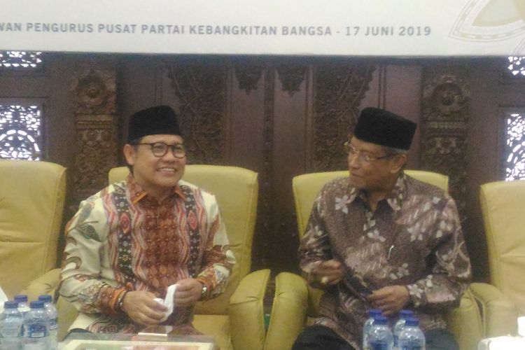 Ketua Umum Partai Kebangkitan Bangsa (PKB), Muhaimin Iskandar dan Ketua Umum PBNU Said Aqil Siradj di kantor DPP PKB, Jakarta Pusat, Senin (17/6/2019)