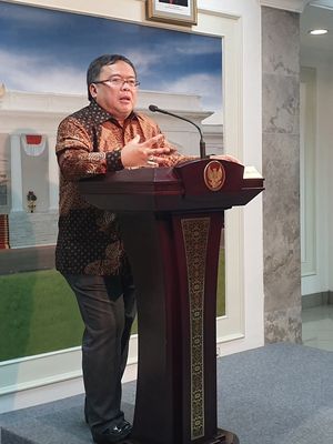 Kepala Badan Perencanaan Pembangunan Nasional (Bappenas) Bambang Brodjonegoro di Istana Kepresidenan, Jakarta, Senin (29/4/2019).