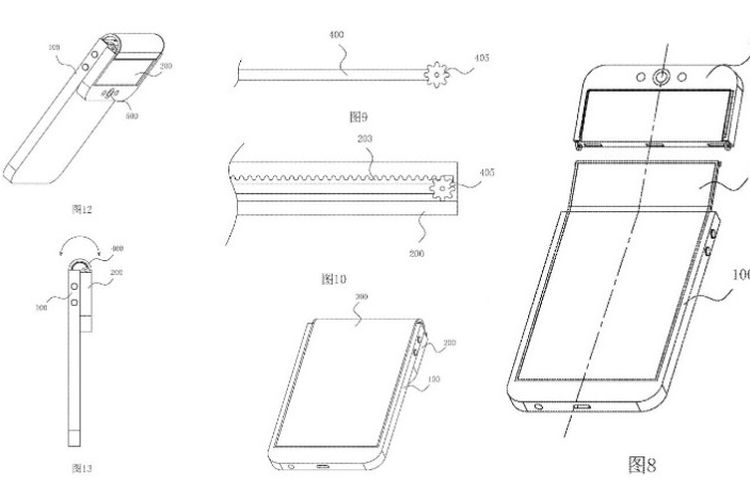 Desain paten kamera lipat Oppo.