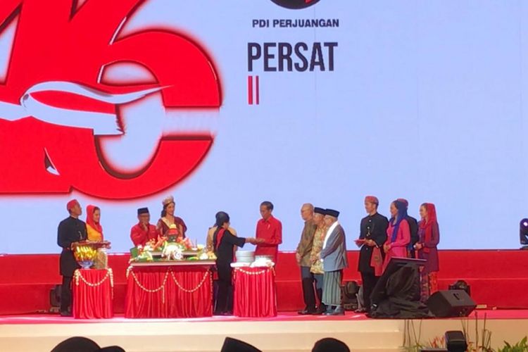 Acara HUT ke-46 PDI Perjuangan di JE Expo Kemayoran, Jakarta Pusat.