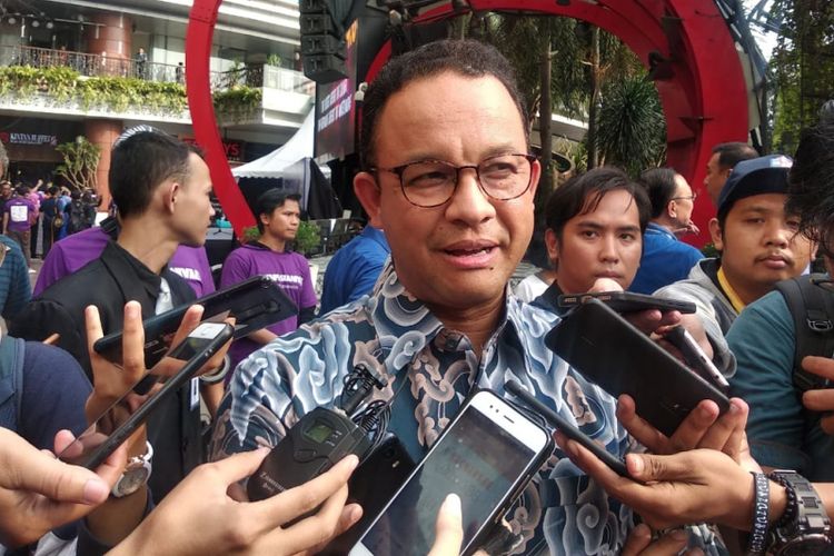 Gubernur DKI Jakarta Anies Baswedan dalam acara Kompasianival 2018 di Lippo Mall Kemang, Kemang, Jakarta Selatan, Sabtu (8/12/2018)