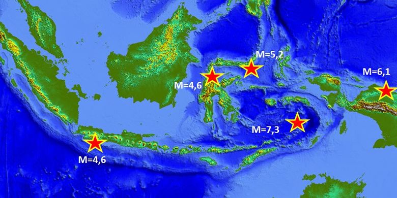 Peta gempa di Indonesia, Senin (24/06/2019)