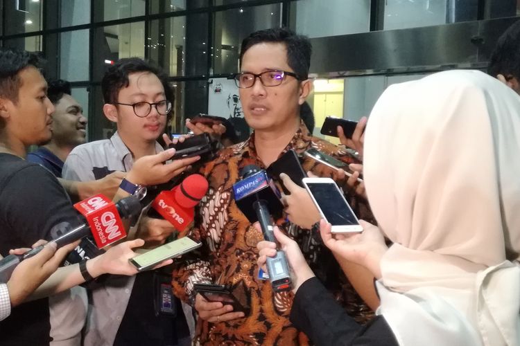 Juru Bicara KPK Febri Diansyah di Gedung Merah Putih KPK, Jakarta, Jumat (21/6/2019)