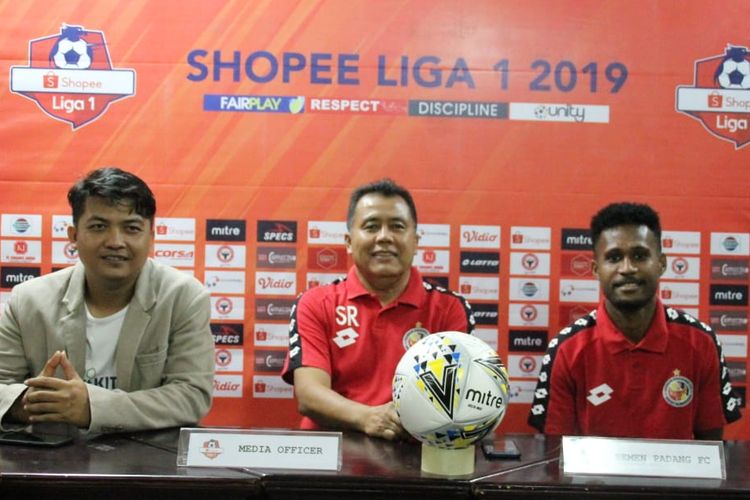 Tim Semen Padang jumpa pers jelang lawan PS Tira Persikabo,  Minggu (7/7/2019) 