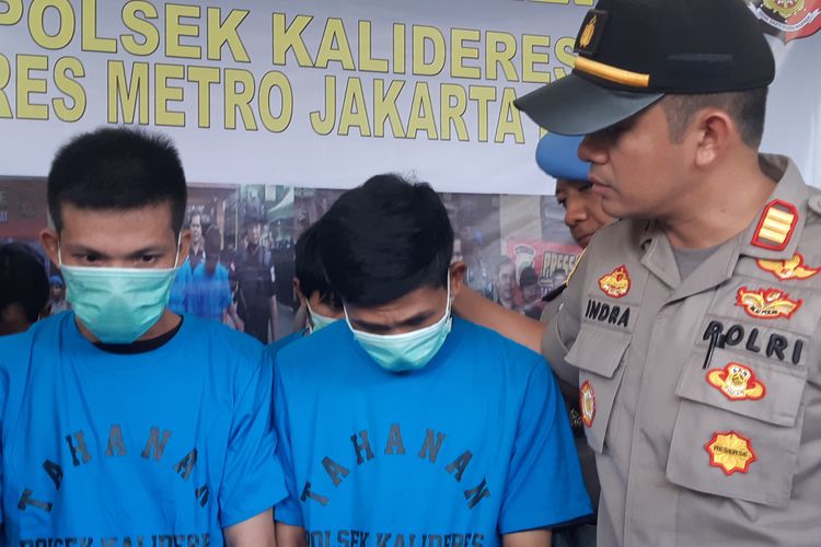 Polisi merilis tersangka pencurian sepeda motor di Polsek Kalideres, Daan Mogot Raya, Jakarta Barat, Rabu (4/9/2019).