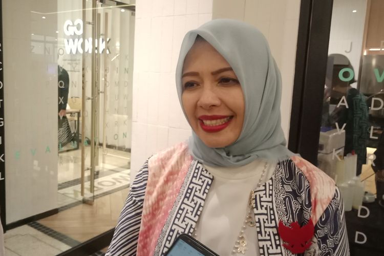 Istri Sandiaga Uno, Nur Asia Uno ketika ditemui di sela Plaza Indonesia Fashion Week, Senin (18/3/2019).