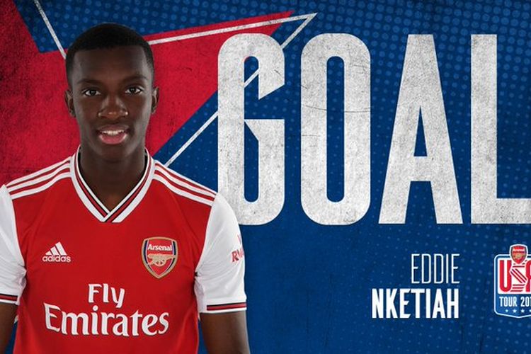 Eddie Nketiah, penyerang muda Arsenal. 