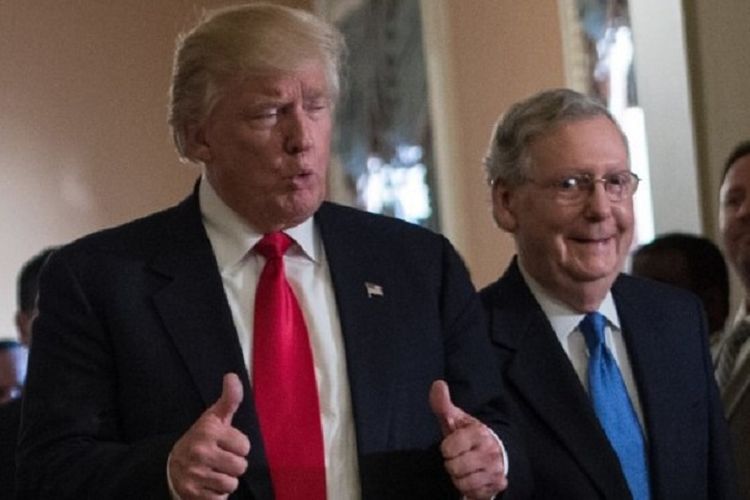 Presiden Amerika Serikat Donald Trump dan Pemimpin Mayoritas Senat Mitch McConnell