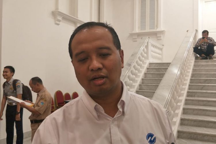 Direktur Utama PT Transjakarta Agung Wicaksono di Balai Kota DKI Jakarta, Jalan Medan Merdeka Selatan, Senin (4/2/2019).