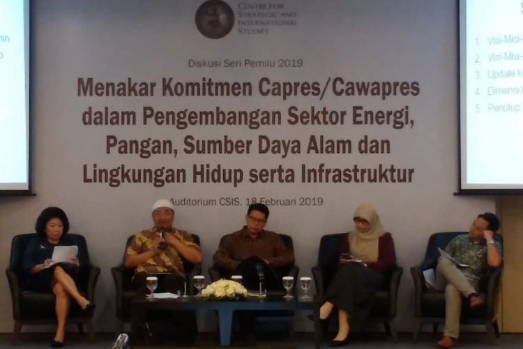 Diskusi di Auditorium CSIS, Jakarta, Senin (18/2/2019).