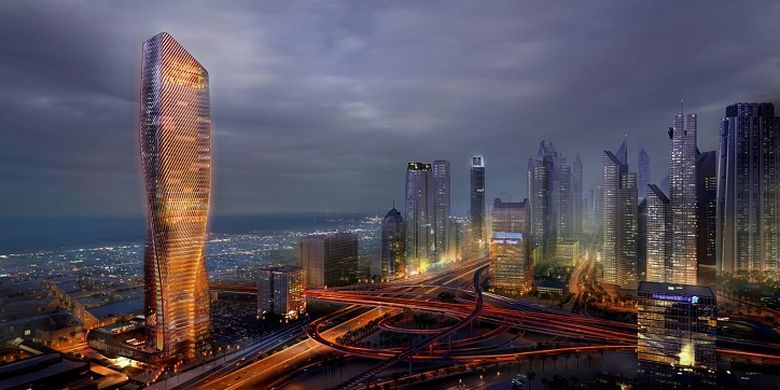 UN Studio merancang Wasl Tower dengan fasad dari keramik