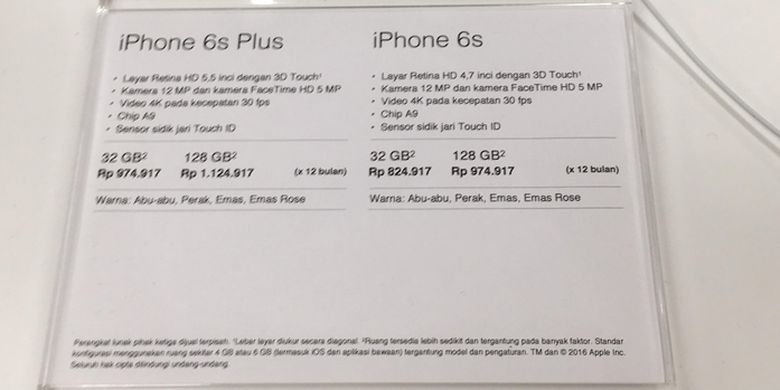 IPhone 6s Versi Resmi Juga Mulai Dijual di Indonesia 