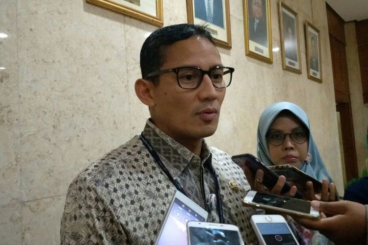 Wakil Gubernur DKI Jakarta Sandiaga Uno di Balai Kota DKI Jakarta, Jalan Medan Merdeka Selatan, Kamis (25/1/018).