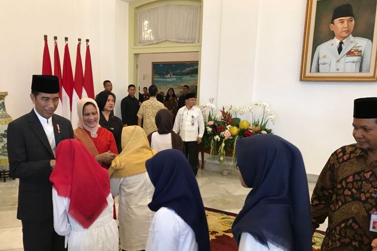 Suasana open house di Istana Presiden Bogor, Jumat (15/6/2018) saat perayaan Idul Fitri 1 Syawal 1439 Hijriah. 