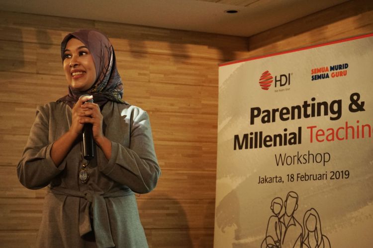 Najelaa Shihab, praktisi pendidikan dan pendiri SMSG (komunitas Satu Murid Satu Guru) dalam seminar Parenting & Millennial Teaching Workshop di Jakarta (18/2/2019).
